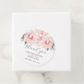Eenvoudige bloemige pioenen blush roze VRIJGEZELLE Bedankjes Labels (In situ)