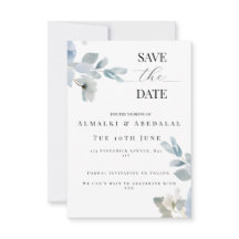 Eenvoudige bloemige Save the Date-huwelijkskaart