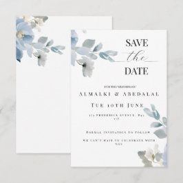 Eenvoudige bloemige Save the Date-huwelijkskaart Date