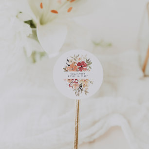 Eenvoudige bloemige Sweet 16 verjaardagsfavoriet Ronde Sticker