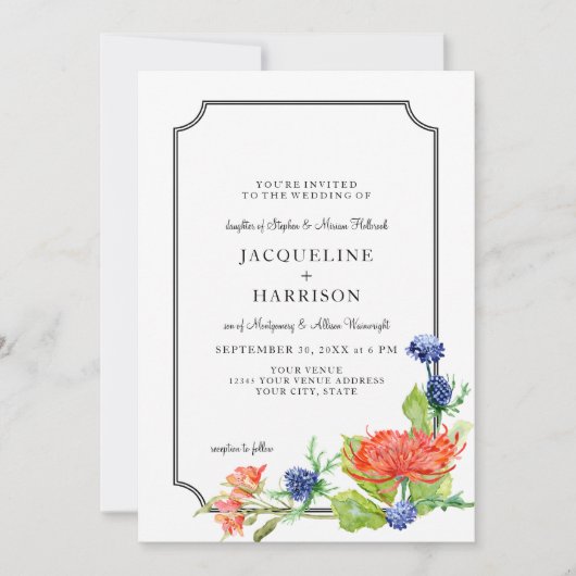 Eenvoudige bloemige waterverf herfst oranje chrysa kaart (Voorkant)