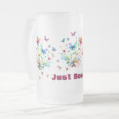 Eenvoudige bloemige Waterverf monogram bij Matglas Bierpul (Voorkant links)