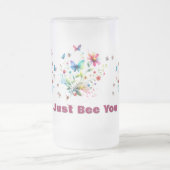 Eenvoudige bloemige Waterverf monogram bij Matglas Bierpul (Center)