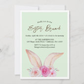 Eenvoudige bloemige waterverf paasbrunch eierjacht kaart (Voorkant)