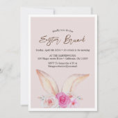 Eenvoudige bloemige waterverf paasbrunch eierjacht kaart (Voorkant)