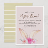 Eenvoudige bloemige waterverf paasbrunch eierjacht kaart (Voorkant / Achterkant)