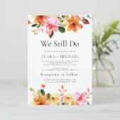 Eenvoudige bloemige 'We doen het nog steeds' gelof Kaart (Staand voorkant)