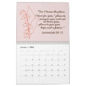 EENVOUDIGE BLOEMLIJN ART DESIGN | RETRO BIJBELVERS KALENDER (Jan 2026)