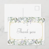 Eenvoudige Bloemrijke Script Bedankje Zakelijk Briefkaart (Voorkant / Achterkant)