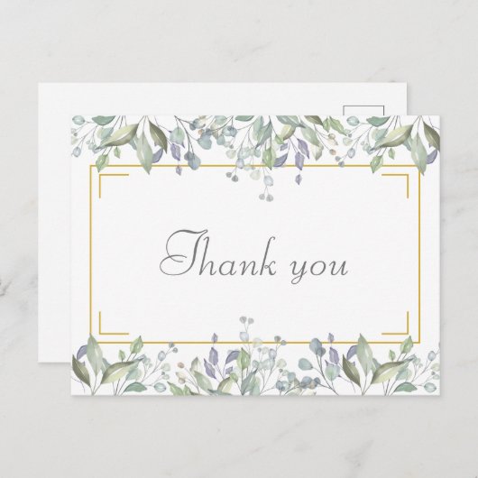 Eenvoudige Bloemrijke Script Bedankt voor uw Zakel Briefkaart (Voorkant / Achterkant)