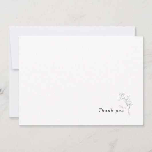 Eenvoudige bloemstengel liefdevolle herinnering da bedankkaart (Voorkant)