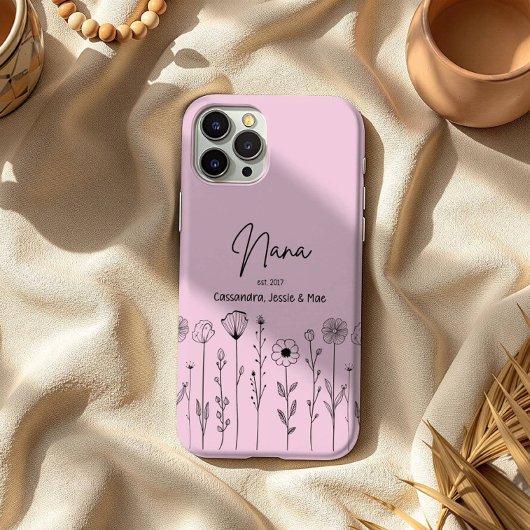 Eenvoudige Bloemstuk Nana Aangepaste Titel Case-Mate iPhone Case