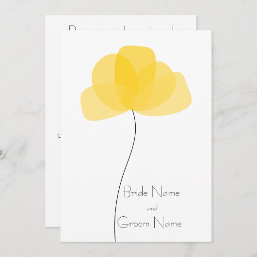 Eenvoudige bloemuitnodiging kaart (Voorkant / Achterkant)