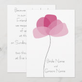 Eenvoudige bloemuitnodiging kaart (Voorkant / Achterkant)