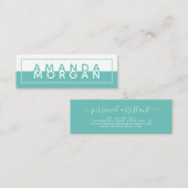 Eenvoudige blokkleurmatige reflectie mini visitekaartje (Voorkant / Achterkant)