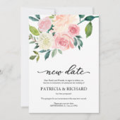 Eenvoudige Blos Bloemen Nieuwe Datum Huwelijk Uits Kaart (Voorkant)