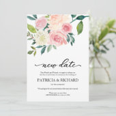 Eenvoudige Blos Bloemen Nieuwe Datum Huwelijk Uits Kaart (Staand voorkant)