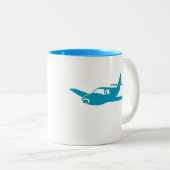 Eenvoudige blue airplane coffee mok (Voorkant rechts)