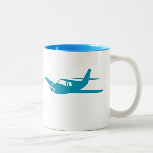 Eenvoudige blue airplane coffee mok (Rechts)