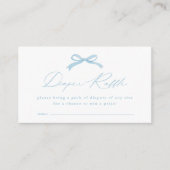 Eenvoudige Blue Bow Luier Raffle Baby shower Informatiekaartje (Voorkant)