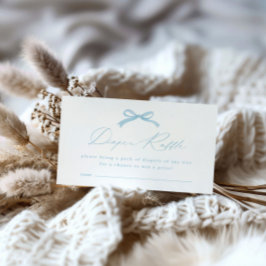 Eenvoudige Blue Bow Luier Raffle Baby shower Informatiekaartje