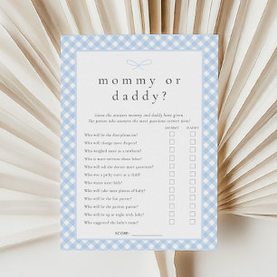 Eenvoudige Blue Bow Mama of Daddy Game Kaart