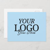 Eenvoudige Blue Company Logo met QR Code Business Briefkaart (Voorkant / Achterkant)