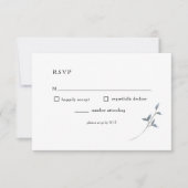 Eenvoudige Blue Floral RSVP Weddenschapskaart (Voorkant)