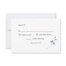 Eenvoudige Blue Floral RSVP Weddenschapskaart