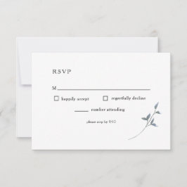 Eenvoudige Blue Floral RSVP Weddenschapskaart Kaartje