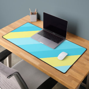 Eenvoudige Blue Lines Desk Pad voor Werkruimte