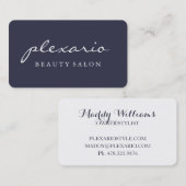 Eenvoudige BLUE Modern Beauty Salon Visitekaartje (Voorkant / Achterkant)