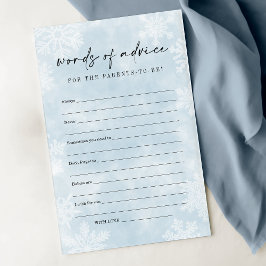 Eenvoudige Blue Snowflakes Baby shower Advies Kaar