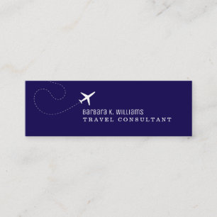 Eenvoudige Blue Travel Consultant Mini Visitekaartje