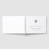 Eenvoudige Blue Waterverf Thistle Script Wedding Gastenboek (Volledig)