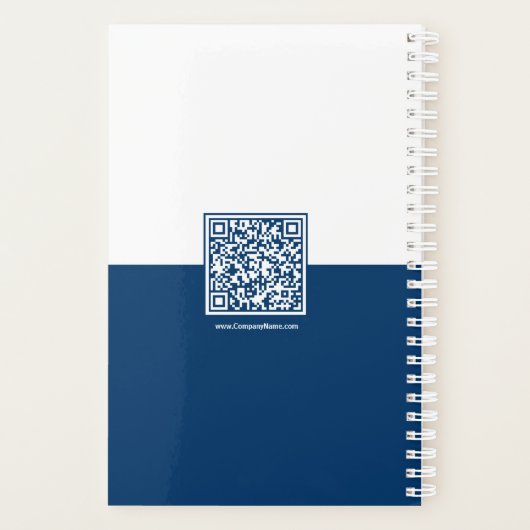 Eenvoudige Blue & White Small Business Planner (Achterkant)