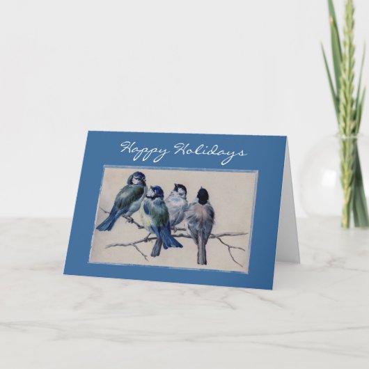 Eenvoudige Bluebird Happy Holiday Kaart (Voorkant)