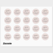Eenvoudige blush bewaar de datum retour adres ronde sticker (Vel)