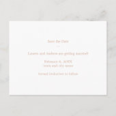 Eenvoudige blush Botanische Monogram Opslaan Datum Briefkaart (Achterkant)