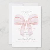 Eenvoudige Blush Coquette Bow Vrijgezellenfeest Kaart (Voorkant)