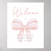 Eenvoudige Blush Coquette Bow Vrijgezellenfeest We Poster (Voorkant)