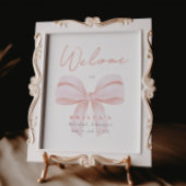 Eenvoudige Blush Coquette Bow Vrijgezellenfeest We Poster