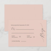 Eenvoudige Blush Modern RSVP (Voorkant / Achterkant)