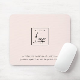 Eenvoudige Blush Pink Aangepaste Logo voor special Muismat
