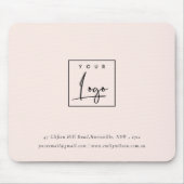 Eenvoudige Blush Pink Aangepaste Logo voor special Muismat (Voorkant)