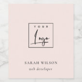 Eenvoudige Blush Pink Aangepaste Logo voor special Wijn Etiket (Enkel label)