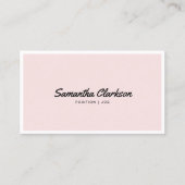 Eenvoudige Blush Pink Border Script Typografie QR- Visitekaartje (Voorkant)