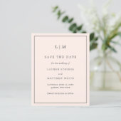 Eenvoudige Blush Pink Budget Wedding Save the Date (Staand voorkant)