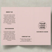 Eenvoudige Blush Pink Business Logo Trifold Brochu