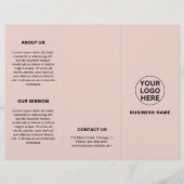 Eenvoudige Blush Pink Business Logo Trifold Brochu (Voorkant)
